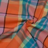TESSUTO PURO COTONE CAMICERIA SCACCO ARANCIO ROSA