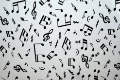 TESSUTO PURO COTONE FANTASIA MOZART BIANCA