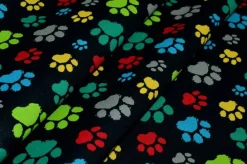 TESSUTO PURO COTONE FANTASIA ORME MULTICOLOR