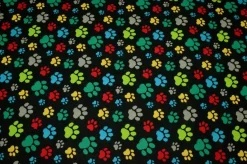 TESSUTO PURO COTONE FANTASIA ORME MULTICOLOR