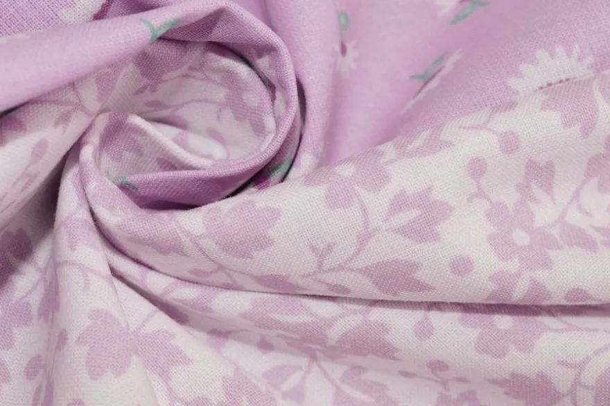 TESSUTO PURO COTONE FANTASIE PATCHWORK ABBINATE LILLA