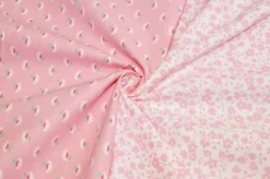 TESSUTO PURO COTONE FANTASIE PATCHWORK ABBINATE ROSA