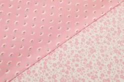 TESSUTO PURO COTONE FANTASIE PATCHWORK ABBINATE ROSA