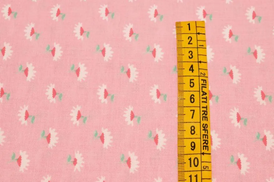 TESSUTO PURO COTONE FANTASIE PATCHWORK ABBINATE ROSA