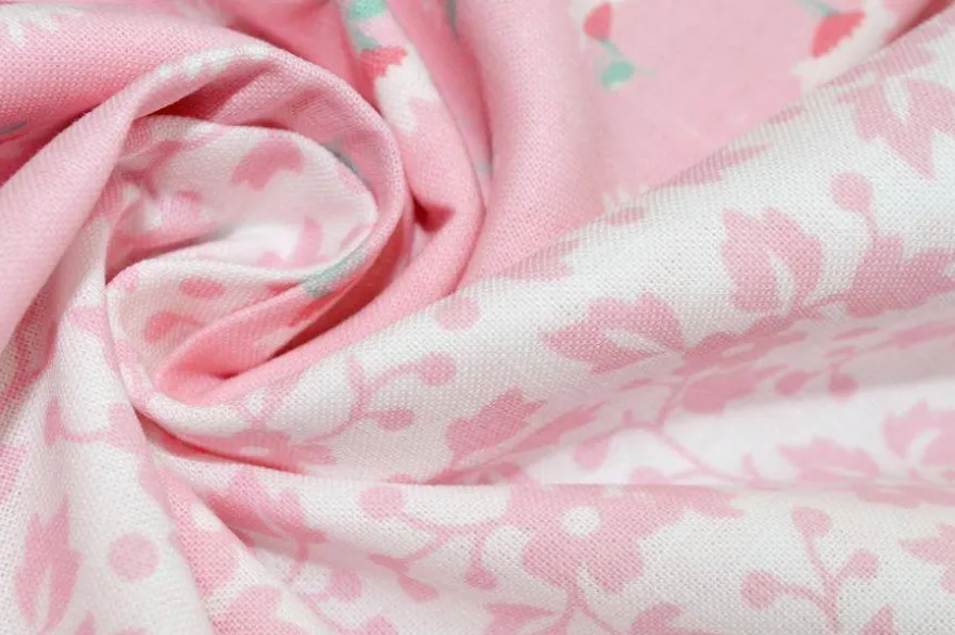 TESSUTO PURO COTONE FANTASIE PATCHWORK ABBINATE ROSA