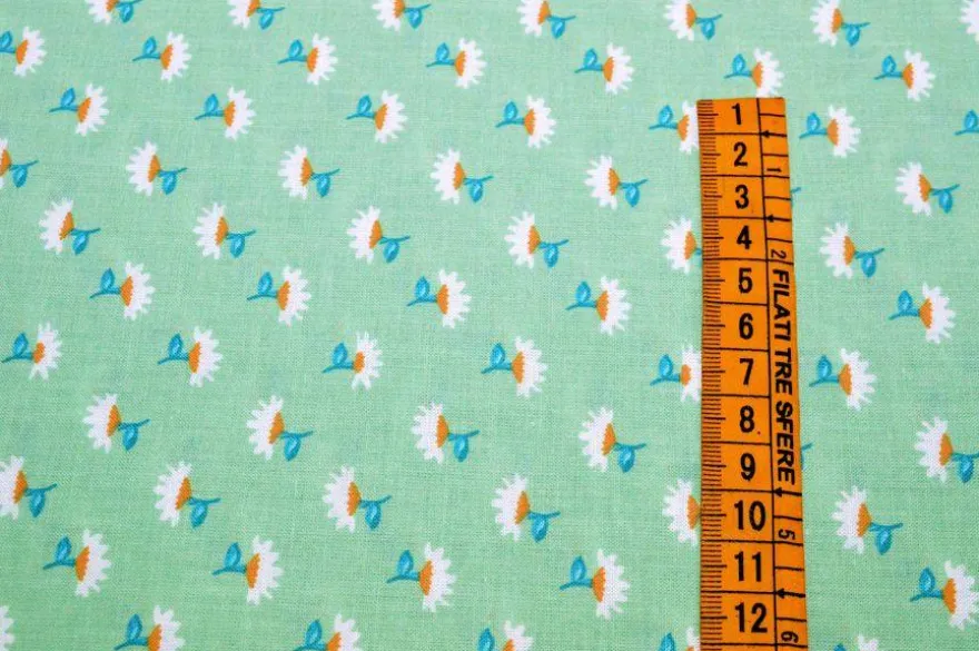 TESSUTO PURO COTONE FANTASIE PATCHWORK ABBINATE VERDE