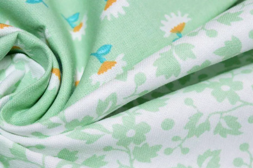 TESSUTO PURO COTONE FANTASIE PATCHWORK ABBINATE VERDE