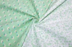 TESSUTO PURO COTONE FANTASIE PATCHWORK ABBINATE VERDE