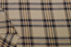 TESSUTO PURO COTONE TARTAN SCACCO BEIGE
