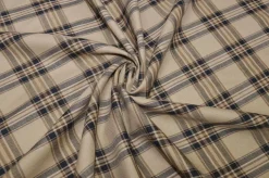 TESSUTO PURO COTONE TARTAN SCACCO BEIGE