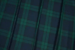 TESSUTO PURO COTONE TARTAN VERDE BLU
