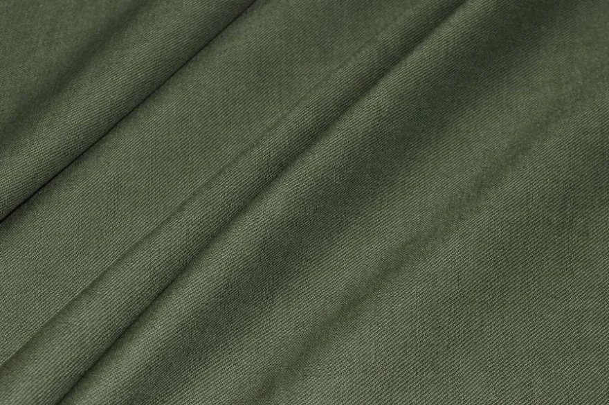 TESSUTO PURO LINO ABITI UOMO VERDE MILITARE