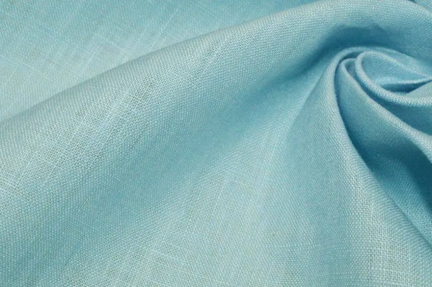 TESSUTO PURO LINO AZZURRO