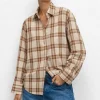 TESSUTO PURO LINO DA CAMICERIA SCACCO BEIGE