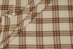 TESSUTO PURO LINO DA CAMICERIA SCACCO BEIGE