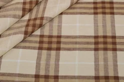 TESSUTO PURO LINO DA CAMICERIA SCACCO BEIGE