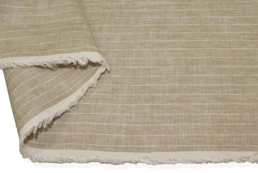 TESSUTO PURO LINO GESSATO BEIGE