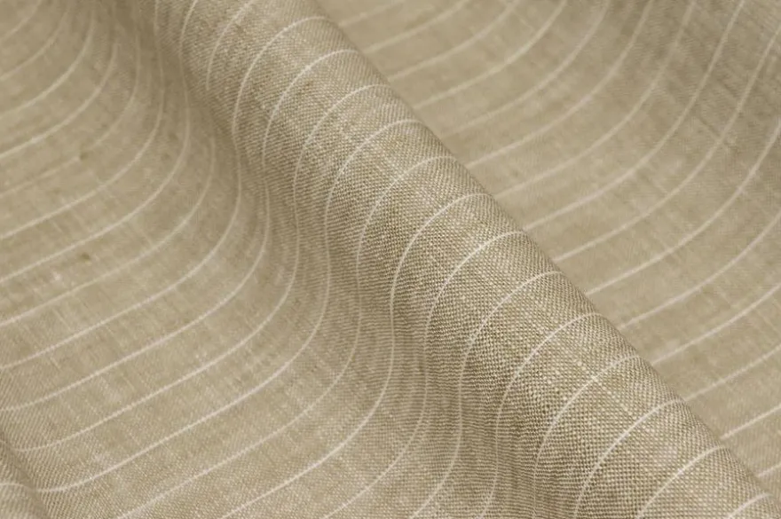 TESSUTO PURO LINO GESSATO BEIGE