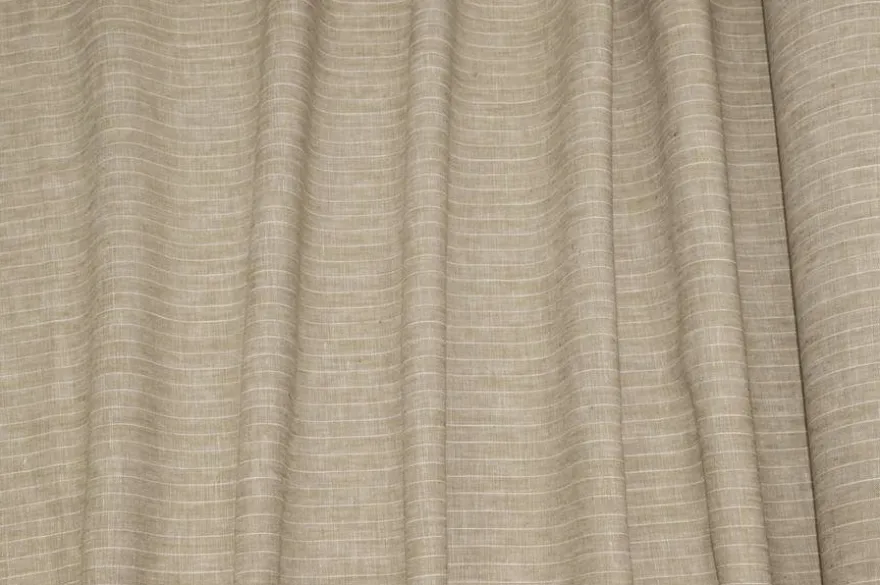 TESSUTO PURO LINO GESSATO BEIGE