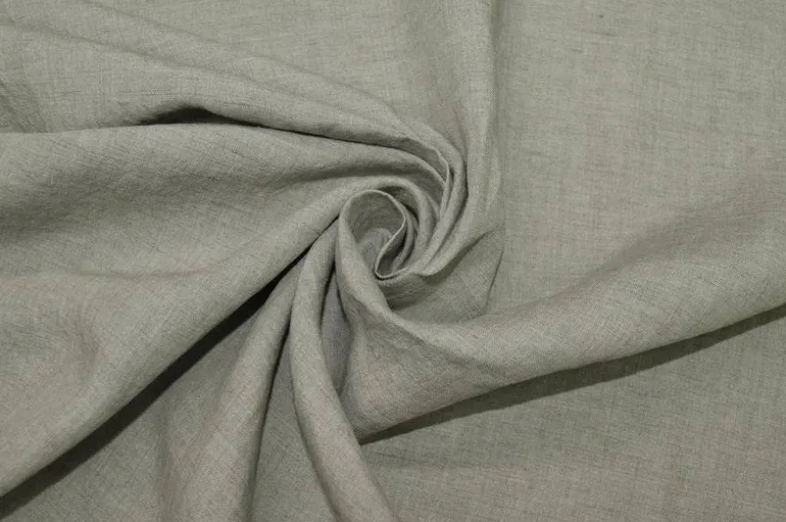 TESSUTO PURO LINO GRIGIO MELANGE