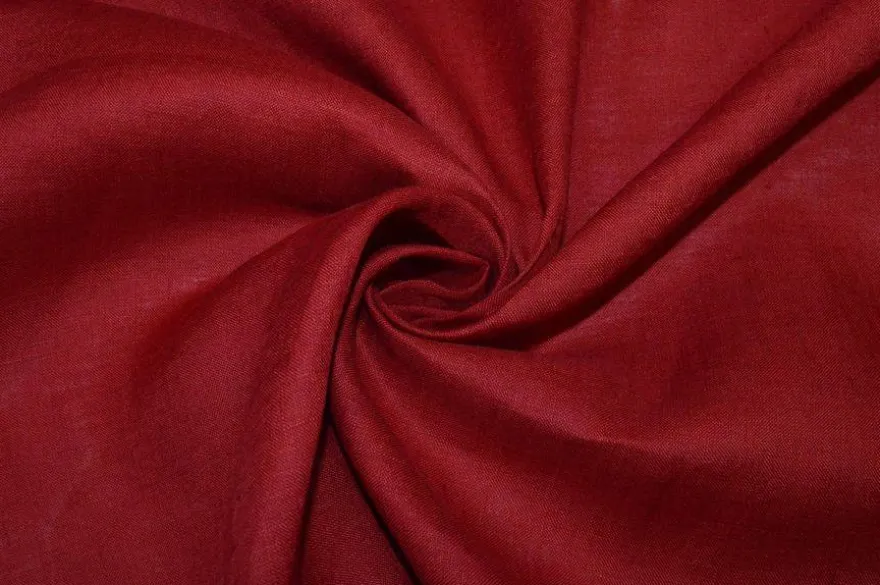 TESSUTO PURO LINO ROSSO INDIA