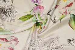 TESSUTO RASATELLO PURA VISCOSA FANTASIA MODA BEIGE