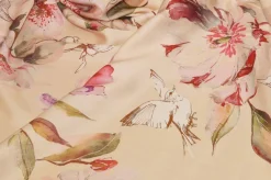 TESSUTO RASATELLO PURA VISCOSA FANTASIA MODA ARANCIONE