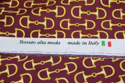TESSUTO RASATELLO STREATCH FANTASIA ALTA MODA BORDEAUX