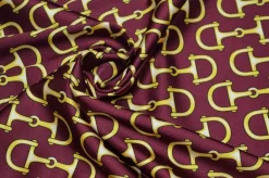 TESSUTO RASATELLO STREATCH FANTASIA ALTA MODA BORDEAUX