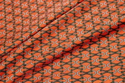 TESSUTO RASATELLO STREATCH FANTASIA ALTA MODA ARANCIO