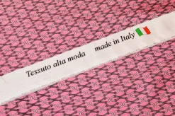 TESSUTO RASATELLO STREATCH FANTASIA ALTA MODA ROSA