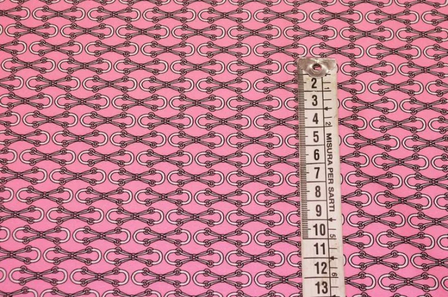 TESSUTO RASATELLO STREATCH FANTASIA ALTA MODA ROSA