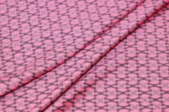 TESSUTO RASATELLO STREATCH FANTASIA ALTA MODA ROSA