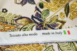 TESSUTO RASATELLO STREATCH FANTASIA FLOREALE VERDE VIOLA
