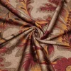 TESSUTO RASATELLO STRETCH FLOREALE MARRONE