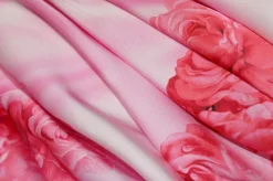 TESSUTO RASATELLO VISCOSA STRETCH FANTASIA ROSE