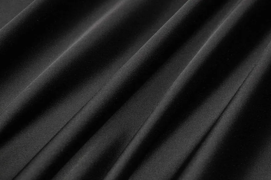 TESSUTO RASONE NERO ELASTICIZZATO