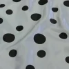 TESSUTO RASO STAMPATO POIS BIACO NERO 360
