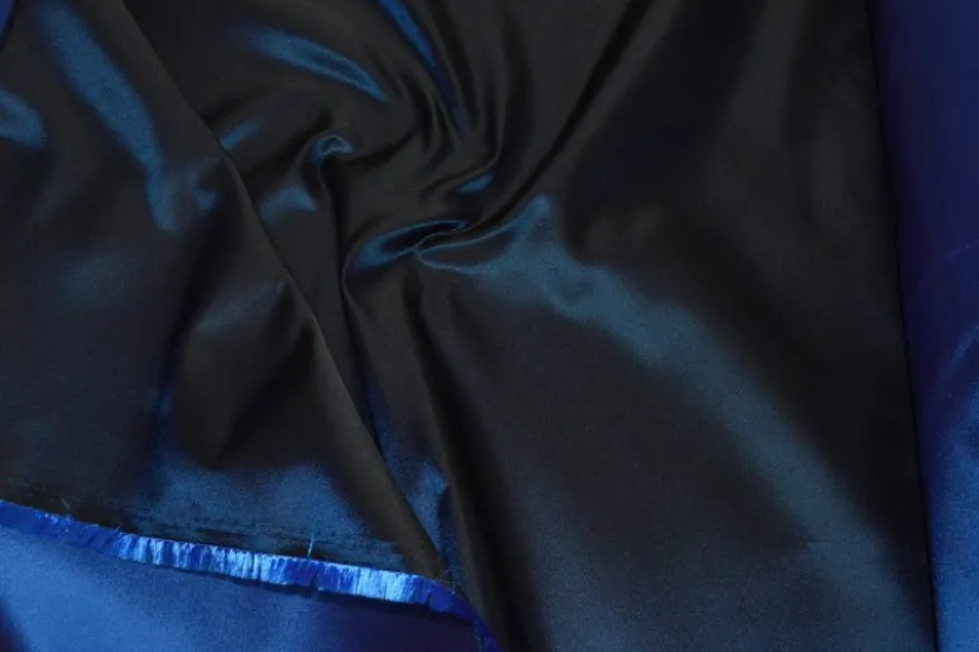 TESSUTO SATIN DUCHESSE BLU CANGIANTE