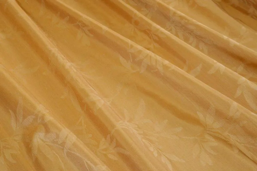 TESSUTO SHANTUNG ARREDO FANTASIA FOLIAGE GIALLO