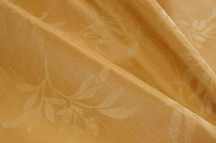 TESSUTO SHANTUNG ARREDO FANTASIA FOLIAGE GIALLO