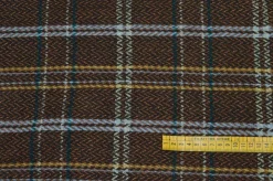TESSUTO SPINATO QUADRI MARRONE