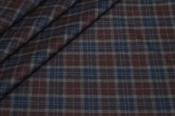 TESSUTO STRETCH SCACCO BLU E GRANATA