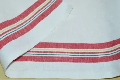 TESSUTO STROFINACCI MISTO LINO BANDA COLORATA