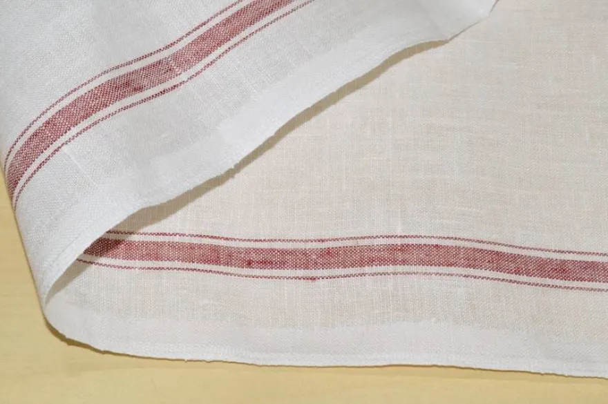 TESSUTO STROFINACCI PURO LINO RIGA COLORATA
