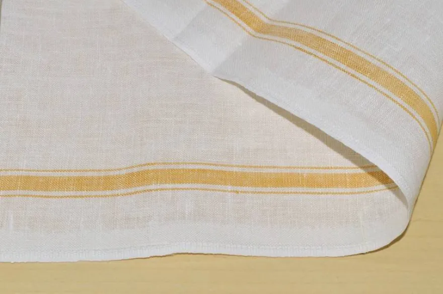 TESSUTO STROFINACCI PURO LINO RIGA COLORATA