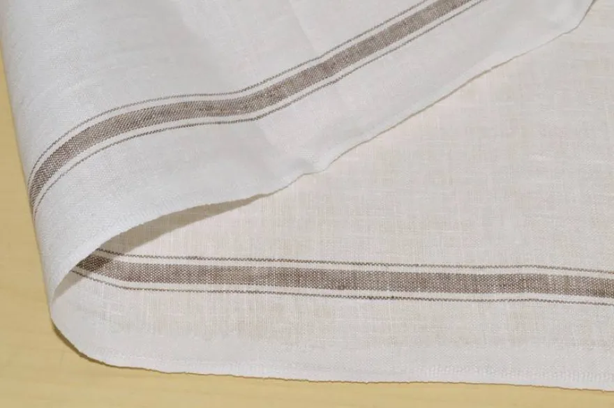 TESSUTO STROFINACCI PURO LINO RIGA COLORATA