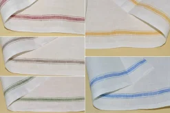 TESSUTO STROFINACCI PURO LINO RIGA COLORATA