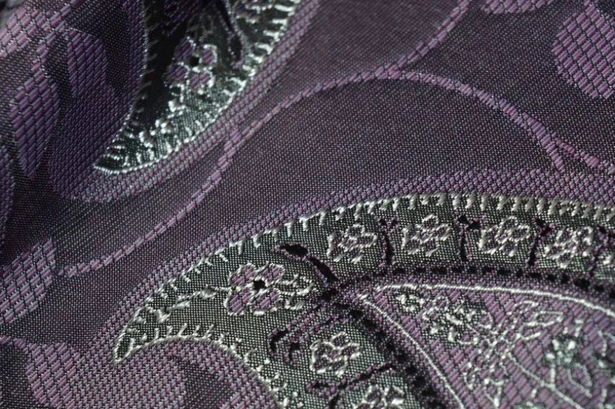 TESSUTO TAFFETA DISEGNO CASHMERE VIOLA