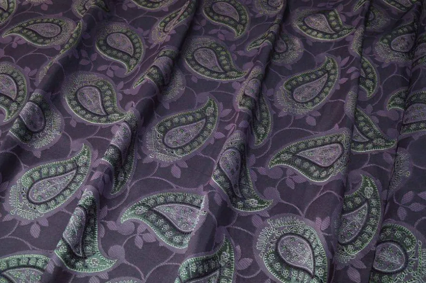 TESSUTO TAFFETA DISEGNO CASHMERE VIOLA